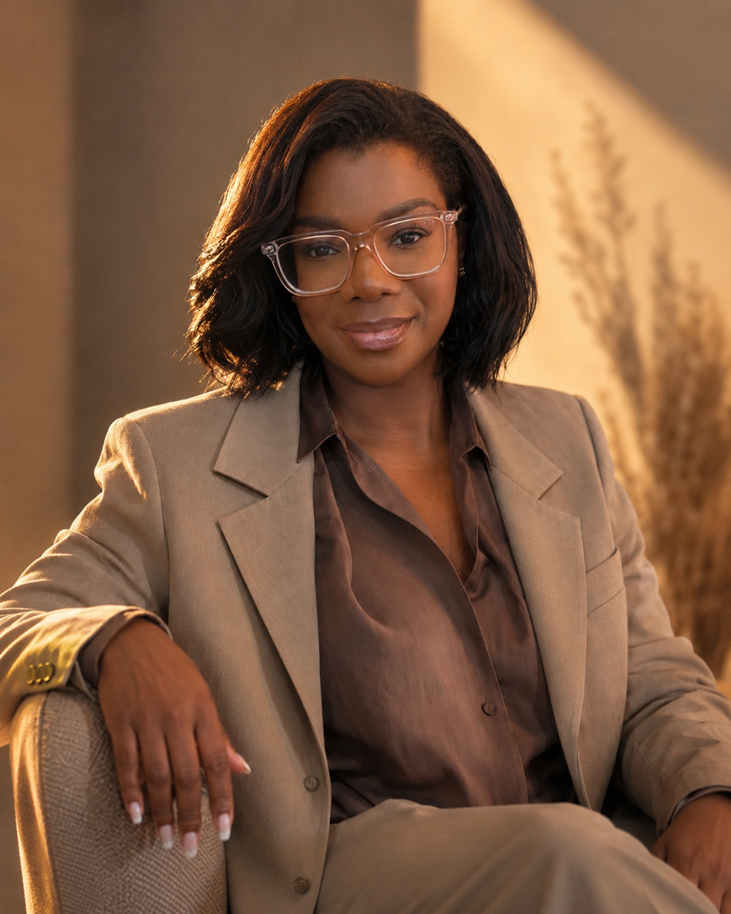 Kemi Solanke — Business Growth Strategist & Executive Coach Kemi Solanke, business growth strategist and executive coach, in a tailored blue blazer