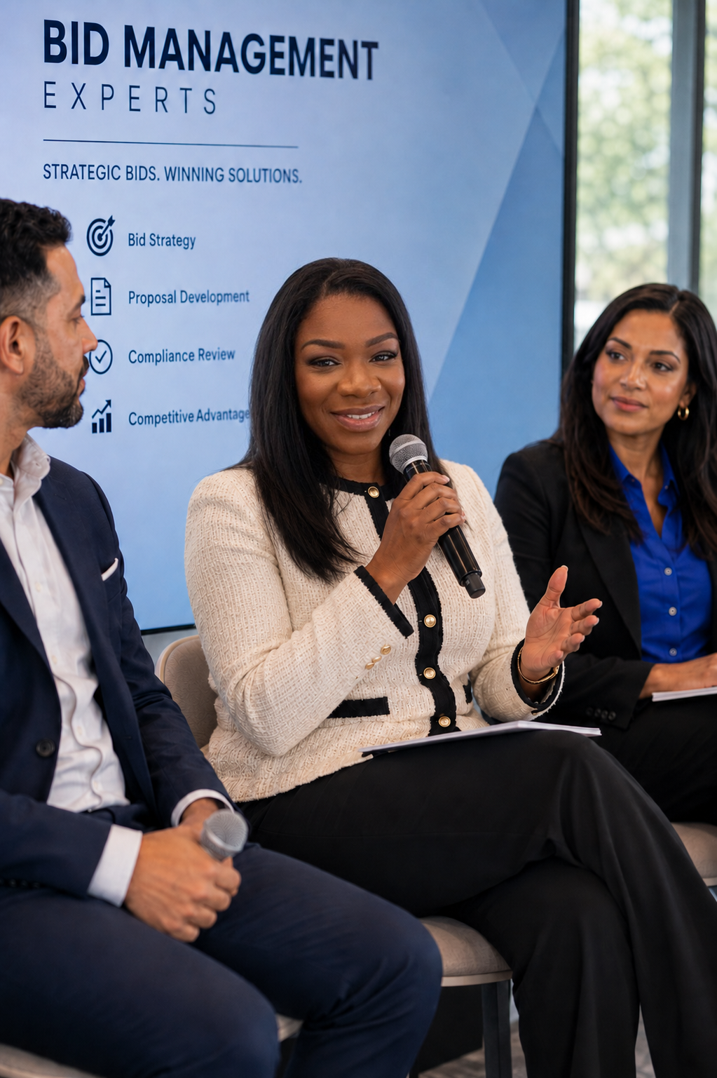 Kemi Solanke — Bid Management Experts Panel Kemi Solanke speaking on the Bid Management Experts panel alongside industry leaders